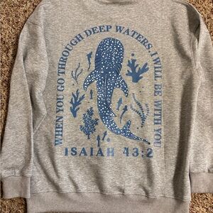 ⬇️ Womens/mens crewneck Sweatshirt Christian Bible Verse Blue Whale Shark